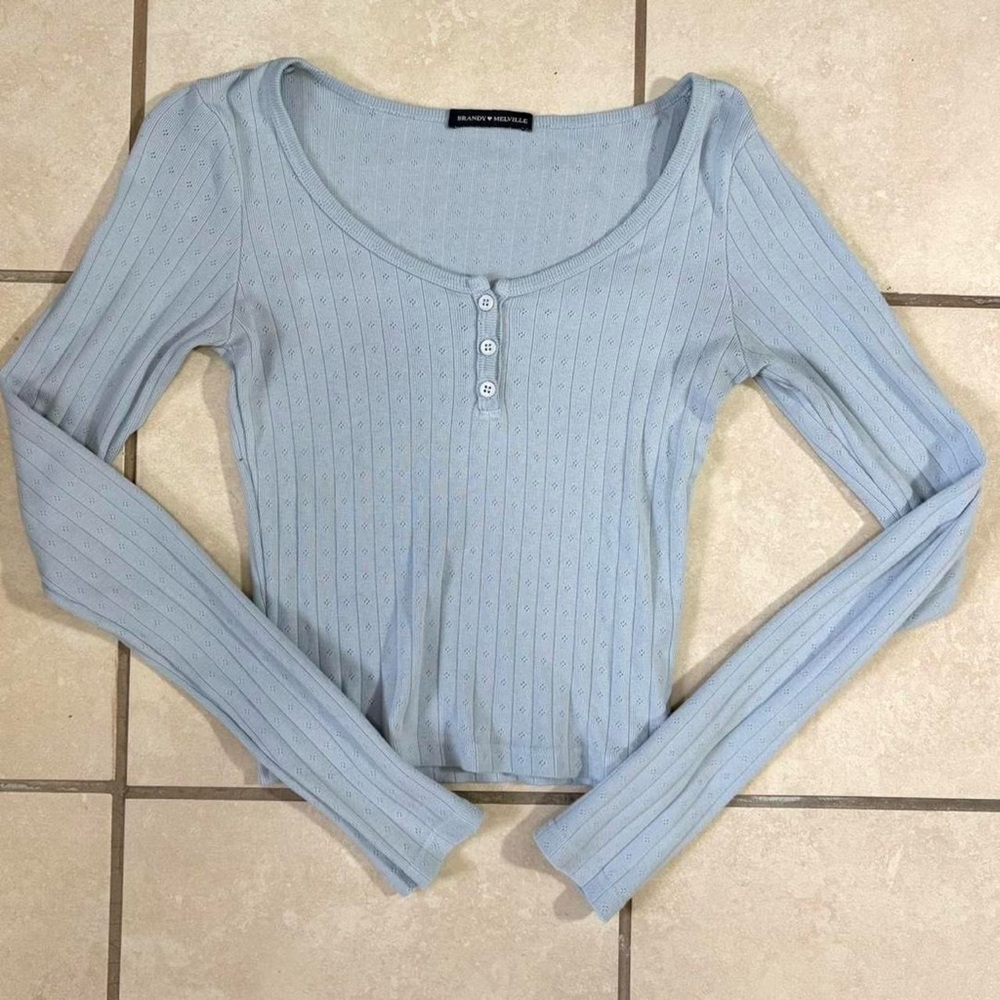 Brandy Melville Long Sleeve Ribbed Top